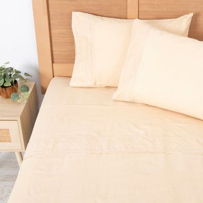 Sabana Broderie Geo King Nude