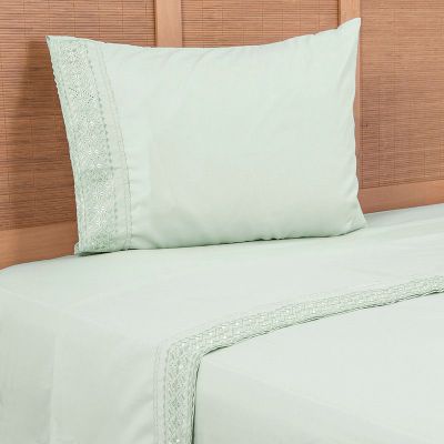 Sabana lisa  MF  Broderie Bordada 1.5 P Verde