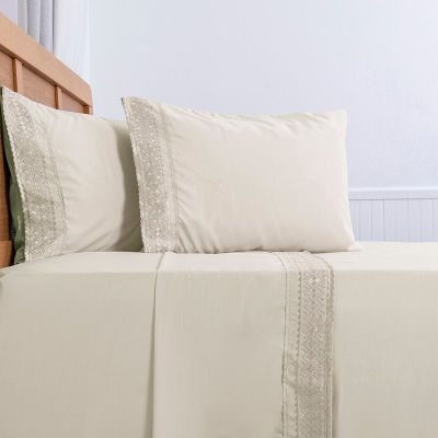 Imagen 2 del producto Sabana lisa  MF  Broderie Bordada 2 P Beige