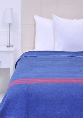 Frazada Termica Queen Lineas Azul