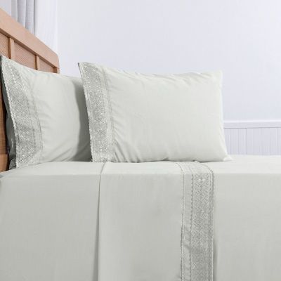 Imagen 2 del producto Sabana lisa  MF  Broderie Bordada 2 P Celeste