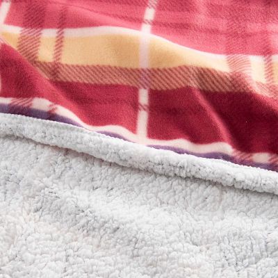 Imagen 2 del producto Frazada Polar-Sherpa Est. 1.5 P Tartan Burdeo