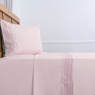 Imagen 2 del producto Sabana lisa  MF  Broderie Bordada 1.5 P Rosado