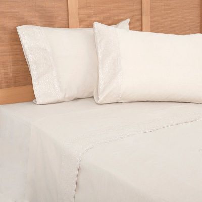 Sabana Broderie Geo King Crudo