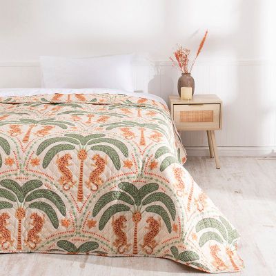 Quilt Castilla Estampada 1.5 P Palmeras