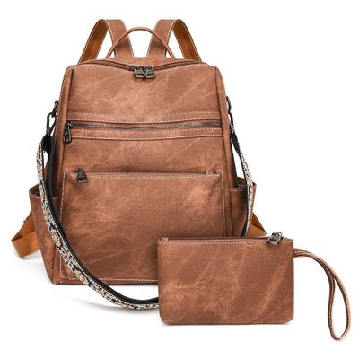 Mochila Cartera MOVAC DuoStyle Cuero Pu con practico Monedero Versátil