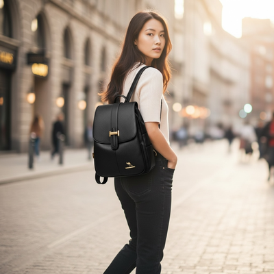 Imagen 2 del producto Mochila Bolso de Mujer Cuero Pu Suave Juvenil Impermeable Gran Capacidad