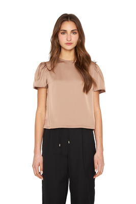 Blusa Olivia satin café Jacinta Tienda