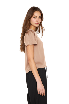 Imagen 2 del producto Blusa Olivia satin café Jacinta Tienda