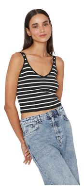 Top Celine negro Y blanco Jacinta Tienda