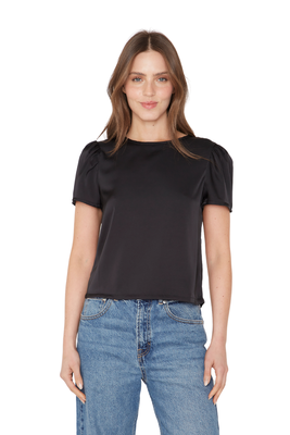 Blusa Olivia III satín negra Jacinta Tienda