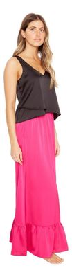 Falda Ana Satin Fucsia Jacinta Tienda