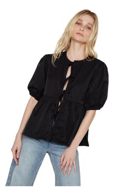 Imagen 2 del producto Blusa Lazos Negra Jacinta Tienda