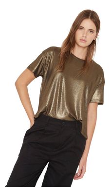 Polera Kurt Glitter Dorada Jacinta Tienda