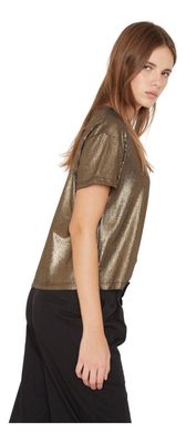 Imagen 2 del producto Polera Kurt Glitter Dorada Jacinta Tienda