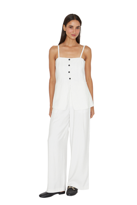 Pantalón Oxford rayas blanco Jacinta Tienda