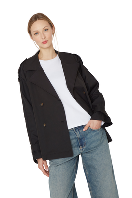 Trench Coat Stone negro Jacinta Tienda