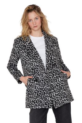 Imagen 2 del producto Abrigo Gracia animal print negro Jacinta Tienda