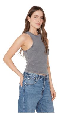 Imagen 2 del producto Rib Tank Top Gris Jacinta Tienda