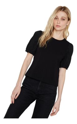 Polera Manga Globo Negra Jacinta Tienda