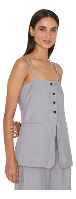 Polera Oxford Gris Jacinta Tienda