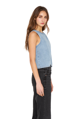 Imagen 2 del producto Polera Denim sin mangas azul Jacinta Tienda