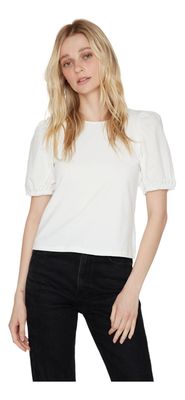 Polera Manga Globo Blanca Jacinta Tienda
