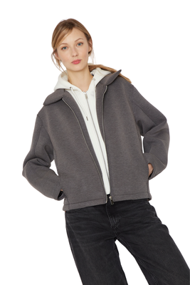 Bomber Hoodie gris Jacinta Tienda