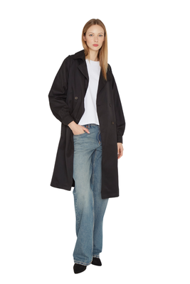 Trench Coat Porter negro Jacinta Tienda