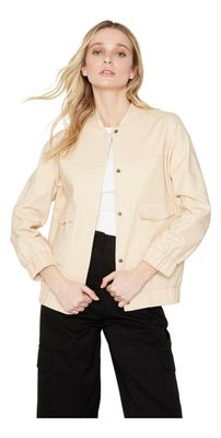Chaqueta Bomber Manga Larga Crudo Jacinta Tienda