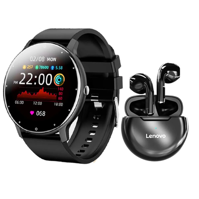 Audífonos Bluetooth Lenovo Ht38 Y Reloj Inteligente Smart