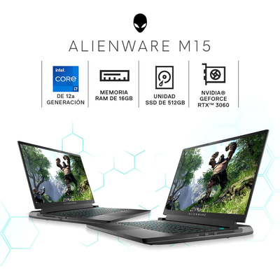 Imagen 2 del producto NOTEBOOK ALIENWARE M15 INTEL CORE I7-12700H 16GB RAM 512GB SSD NVIDIA RTX 3060 6GB 15.6” REACONDICIO