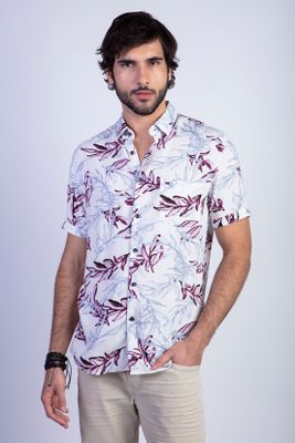 Camisa Estampada Memphis Fj Burgundy