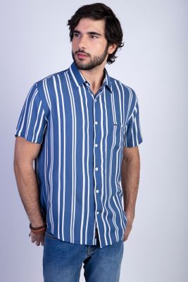 Camisa Estampada Rayas Fj Blue