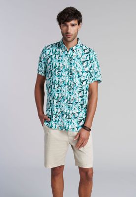 Camisa Estampada Hojas Fj River