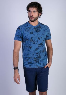 Polera Florida Navy
