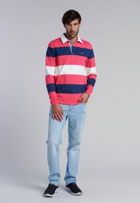 Imagen 2 del producto Polera Rugby Rayas Newark Coral