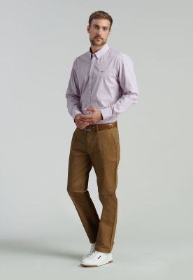 Pantalón Twill Without Pleats L/33 Business Camel