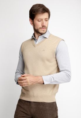 Sweater Sin Mangas Smart Casual Beige Melange