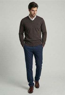 Imagen 2 del producto Sweater Atlanta V-Neck Brown  Melange