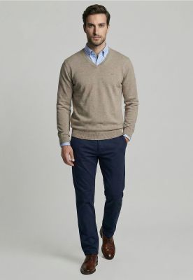 Imagen 2 del producto Sweater Atlanta V-Neck Dk Oyster Melange