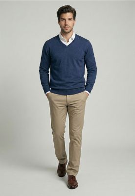 Imagen 2 del producto Sweater Atlanta V-Neck Indigo Melange