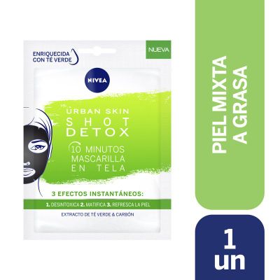 Imagen 1 del producto Mascarilla En Tela Nivea Urban Skin Shot Detox 10 Minutos