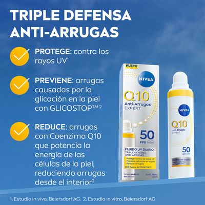 Imagen 2 del producto NIVEA Q10 Crema Facial Fluido Antiarrugas protección solar