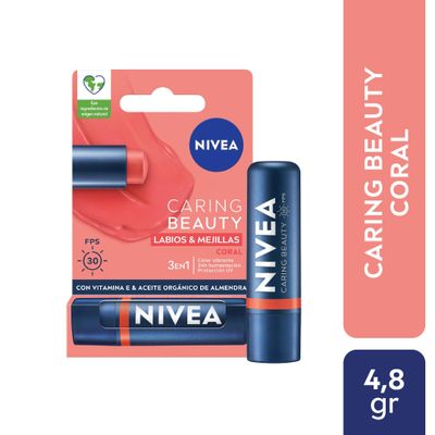 NIVEA Bálsamo Labial Caring Beauty Red 4.8g FPS30 (55)