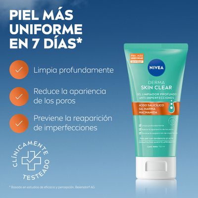 Imagen 2 del producto NIVEA Derma Skin Clear Gel Limpiador Profundo 150ml