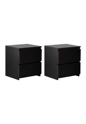 Imagen 1 del producto Pack de 2 Veladores Cajon Doble Minimal Oscuro
