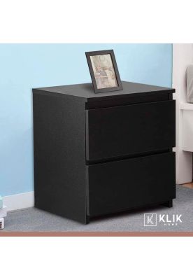 Imagen 2 del producto Pack de 2 Veladores Cajon Doble Minimal Oscuro