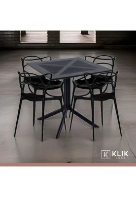 Imagen 2 del producto Mesa restaurant 80x80 Polipropileno + 4 Sillas Master Negras