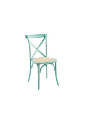 Imagen 1 del producto Silla Crossback Danubio Madera Rattan - Menta Vintage